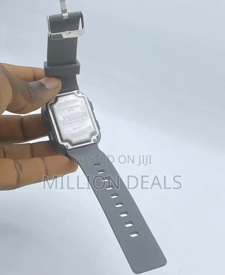 Grey Rubber Strap Men's Sport Wrist Watch