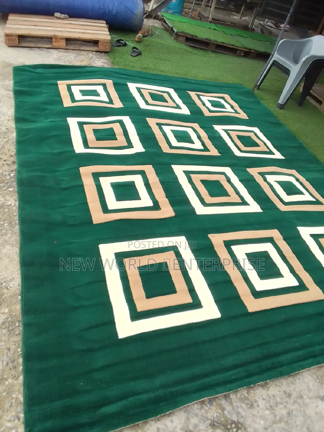 9by12 Feets Beautiful Modern Turkish Green Centre Rug