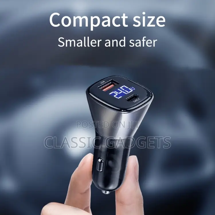 Wiwu PC500 72W USB + Type-C Dual Ports Car Charger(Gray)