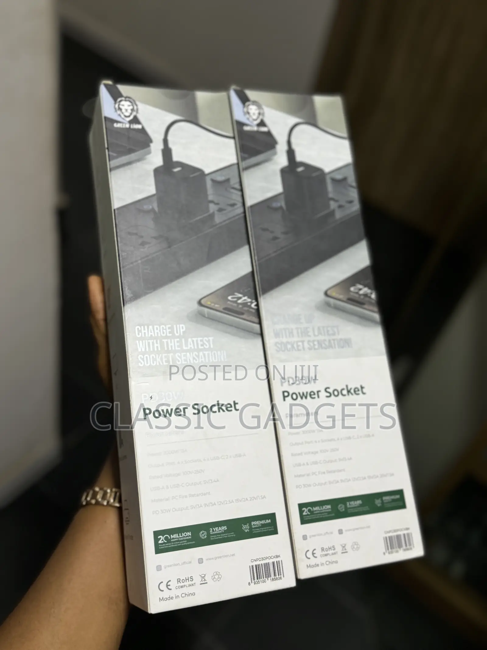 Green Lion PD30W Power Socket 2meter Cord
