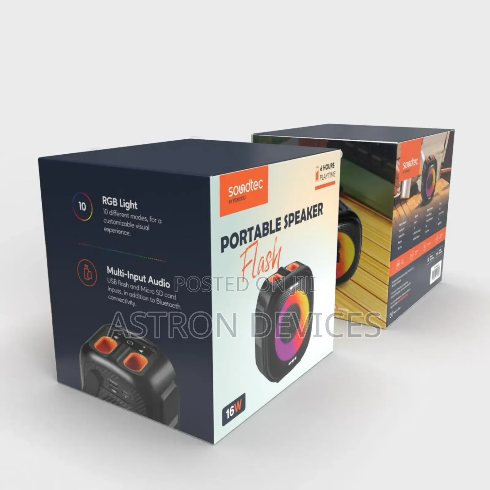 Porodo Soundtec Flash RGB Portable Bluetooth Speaker 16W