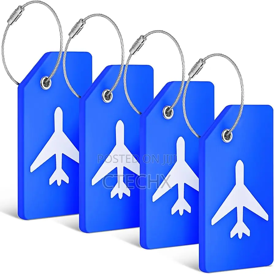 Silicone Luggage Tags (4-Pack) With Steel Loops