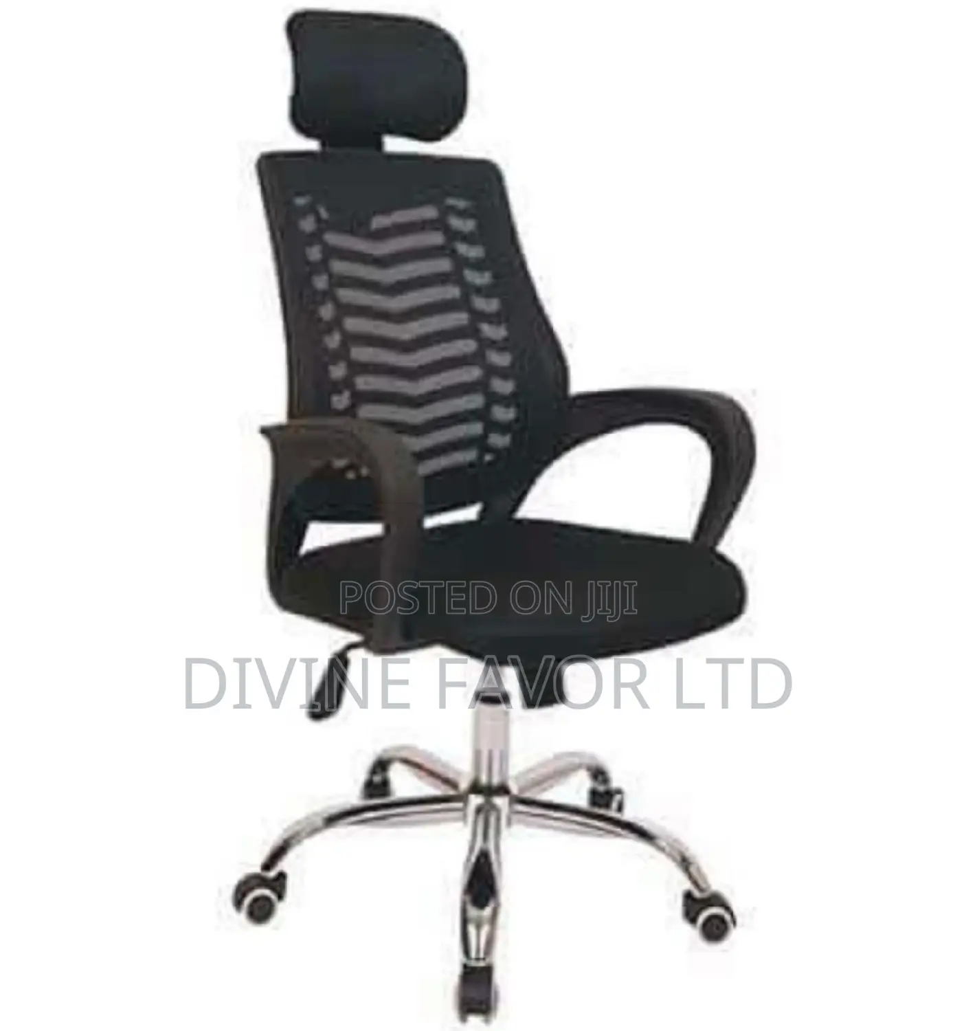 Office Chair Swivel With Headrest and Star Legs.