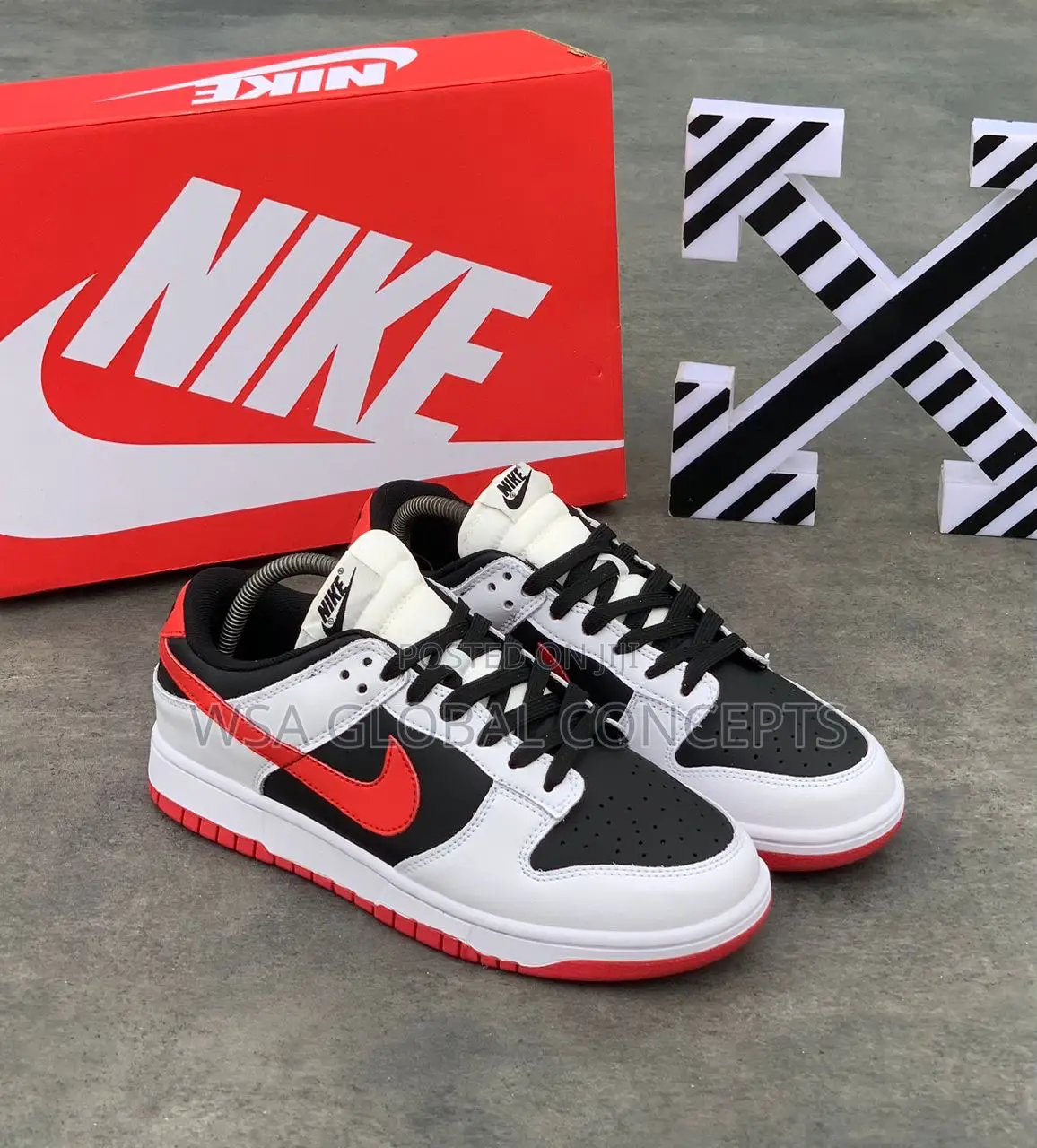 Nike Sb Dunk Low White University Red Sneakers
