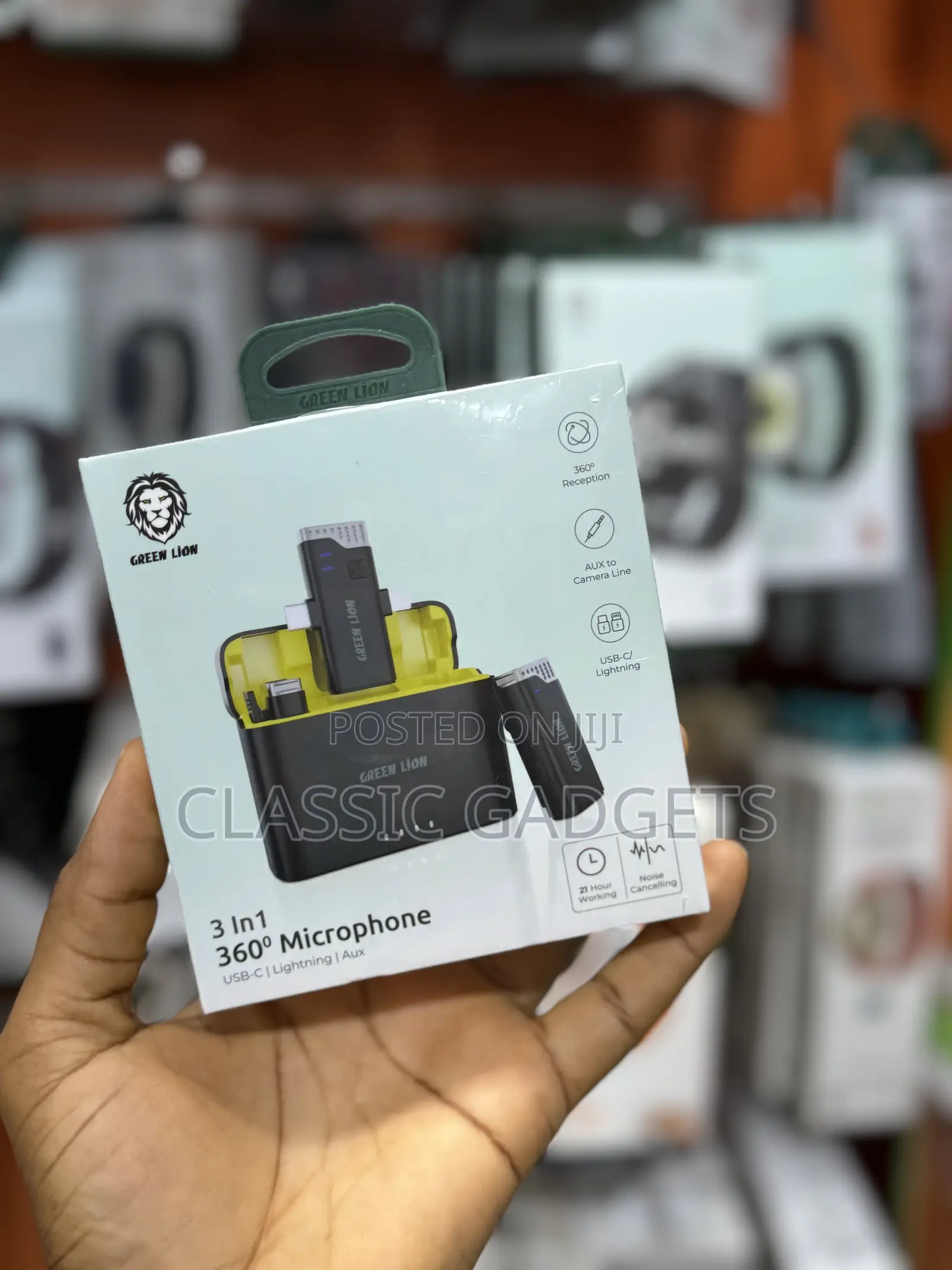 Green Lion 3 in 1 360 Microphone Usb-C /Lightning / Aux