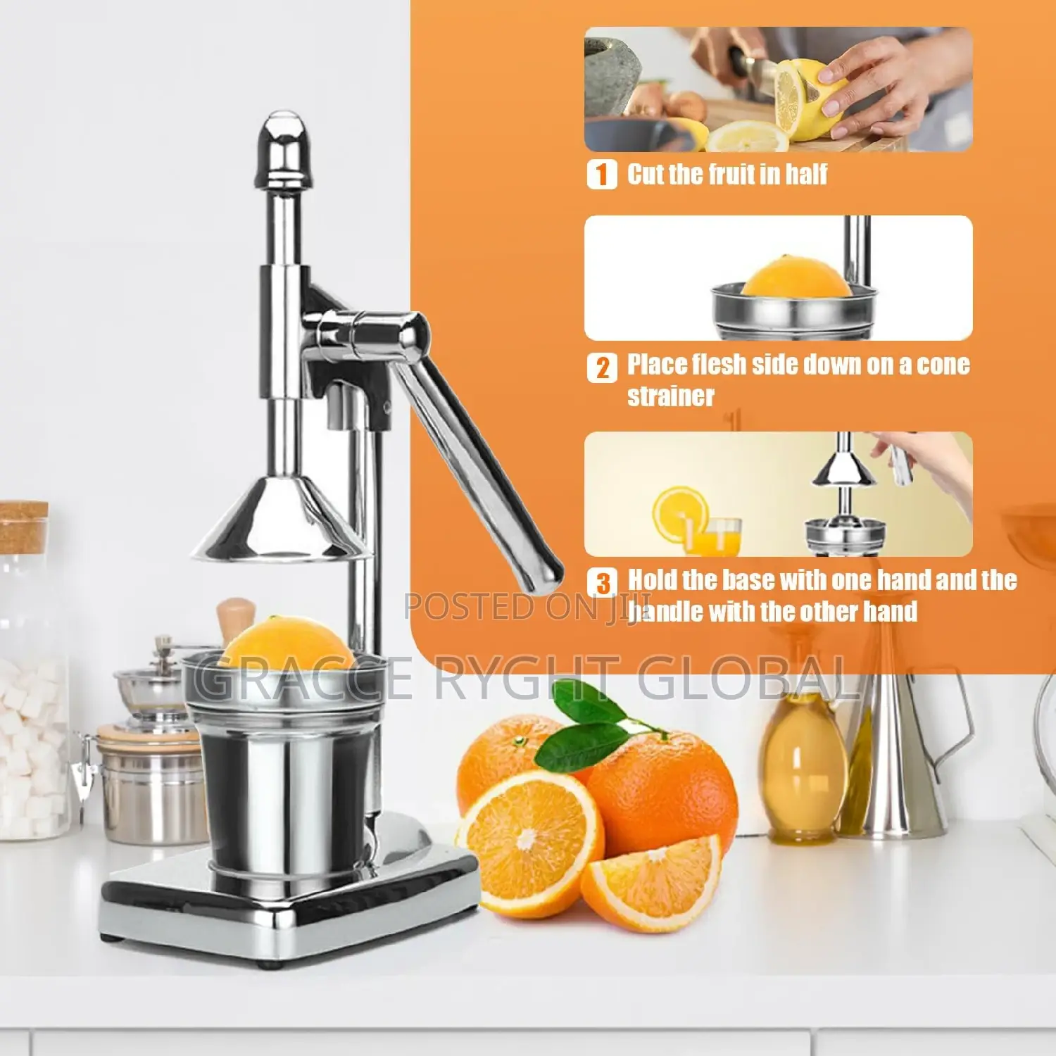 Stainless Steel Manual Citrus Juicer