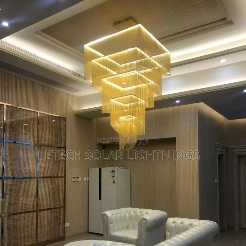 Large Mall Aluminum Tassel Led Luster Villa Chandelier Light