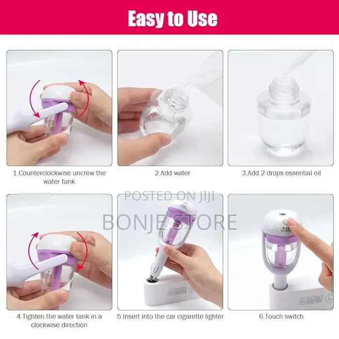Car Humidifier Purifier - 180° Rotation Car Diffuser