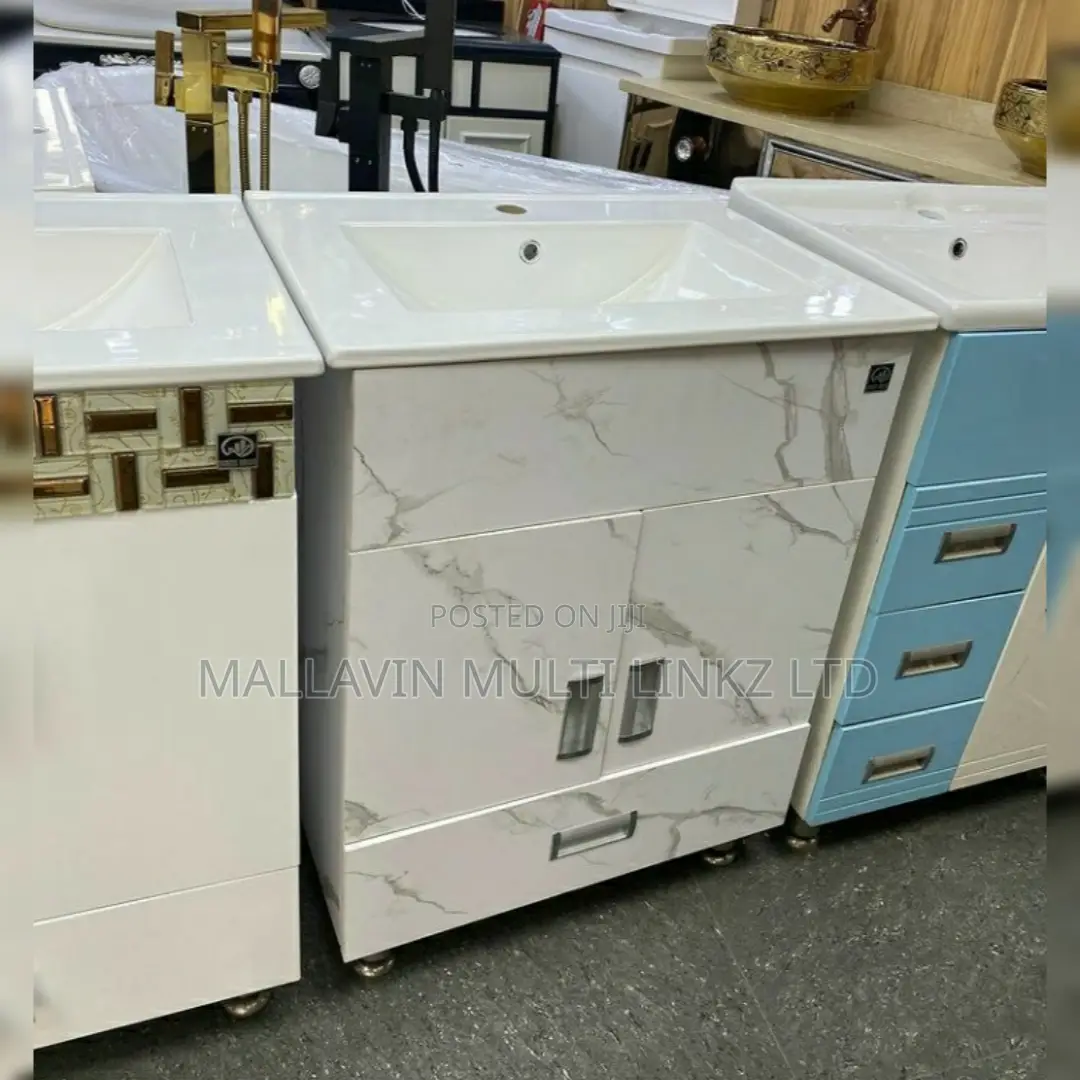 White PVC Cabinet Basin