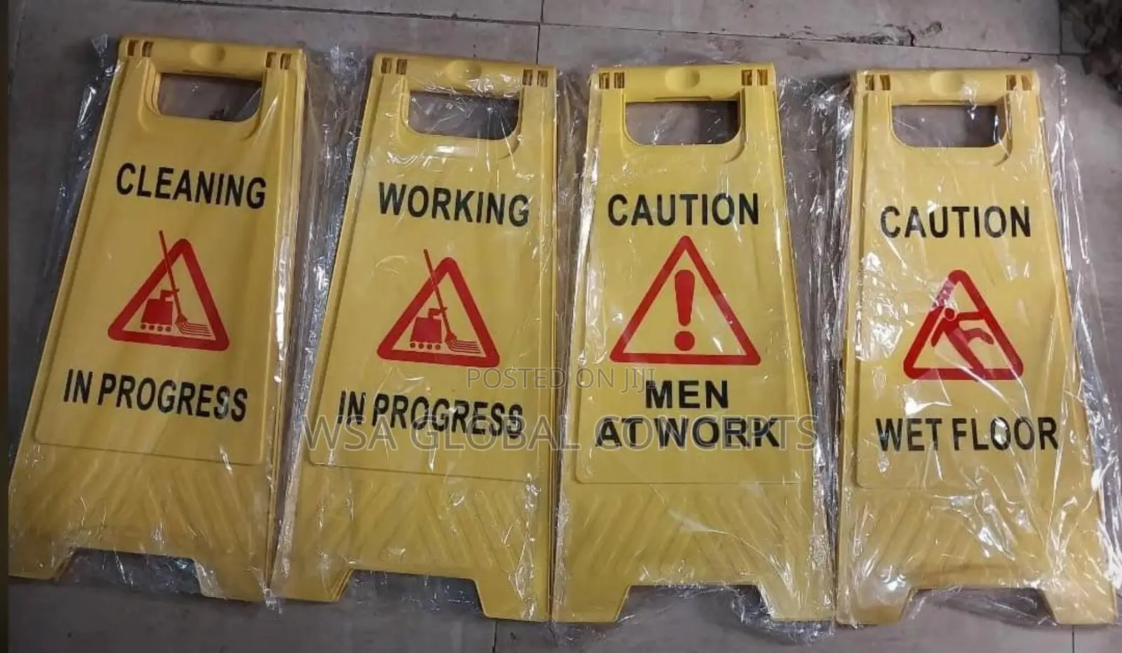 Wet Floor Men At Work Cautions