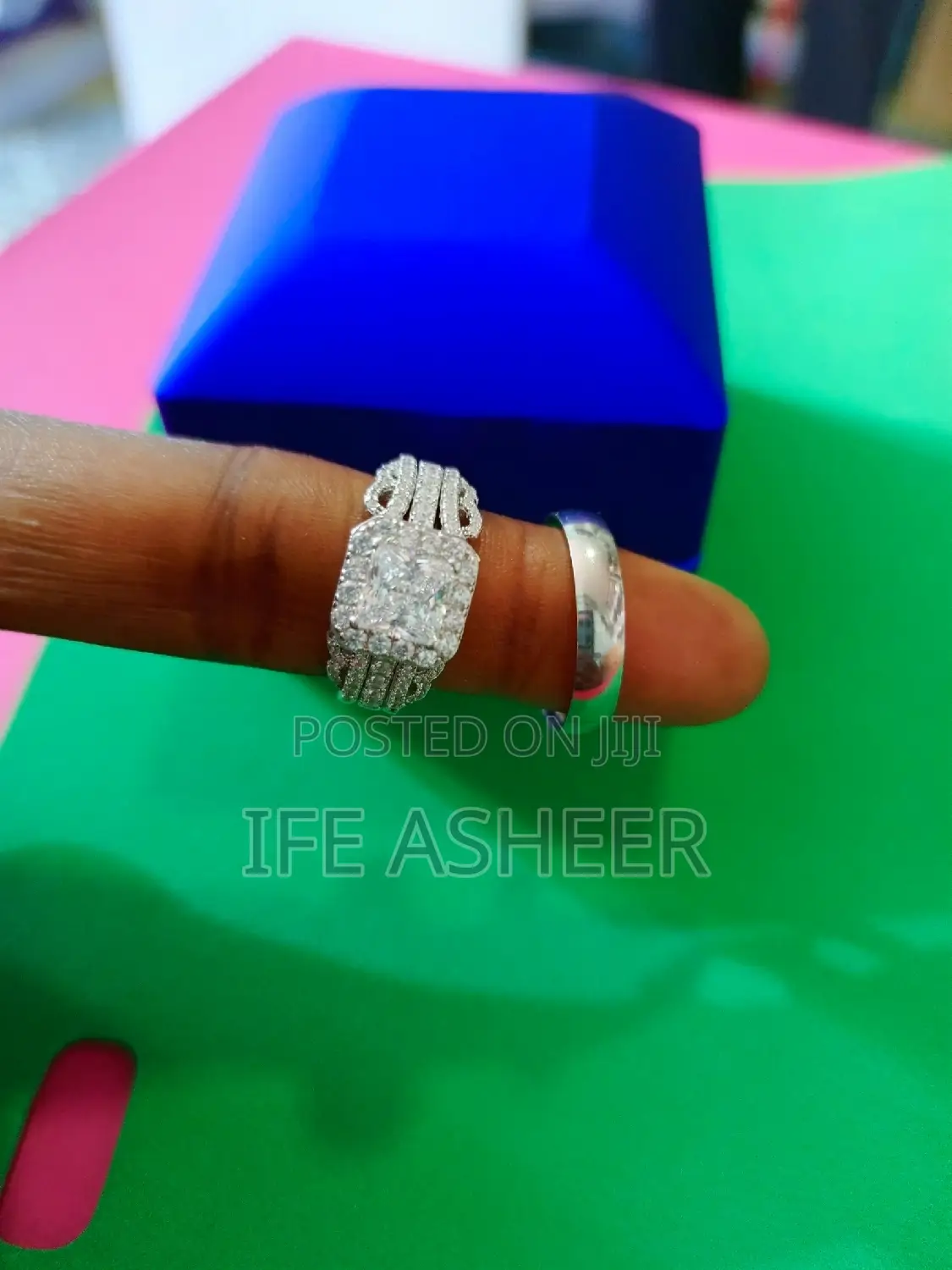925 Sterling Silver Couple's Set of Wedding Rings - 012