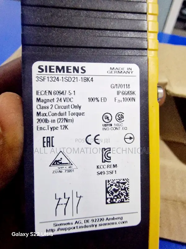 Siemens Safety Position Switch 3sf1324-1sd21-1bk4