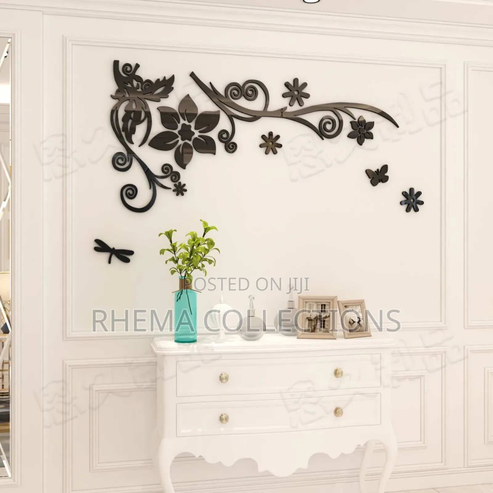 3d Romantic Rattan Flower Vine Acrylic Crystal Home Decor