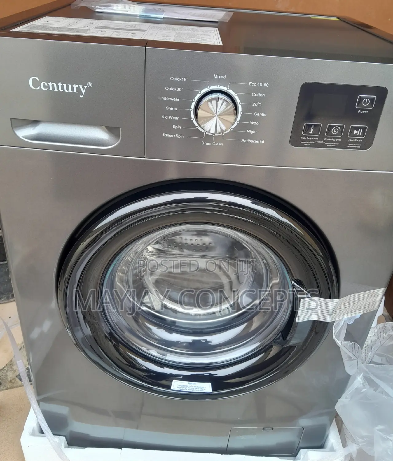 Century 8kg Automatic Washing Machine-Cw8524-A1 Grey White