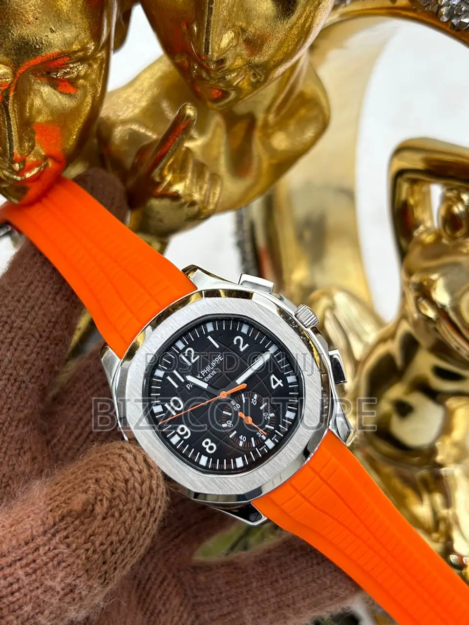 Original PATEK PHILIPPE Geneve Orange Rubber Strap Watch