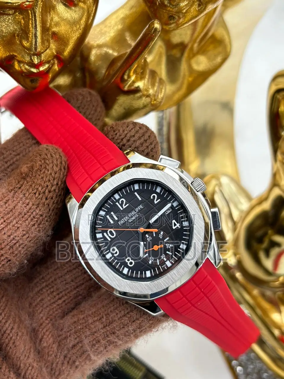 Original PATEK PHILIPPE Geneve Red Rubber Strap Watch