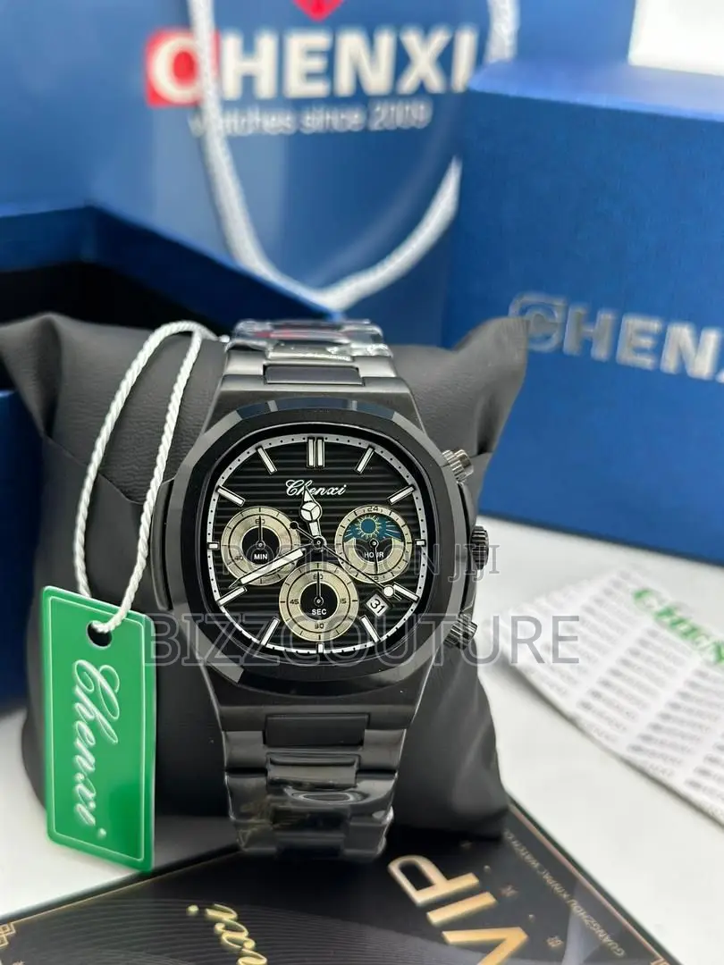 Original Chenxi Chronograph Black Dail Black Chain Watch