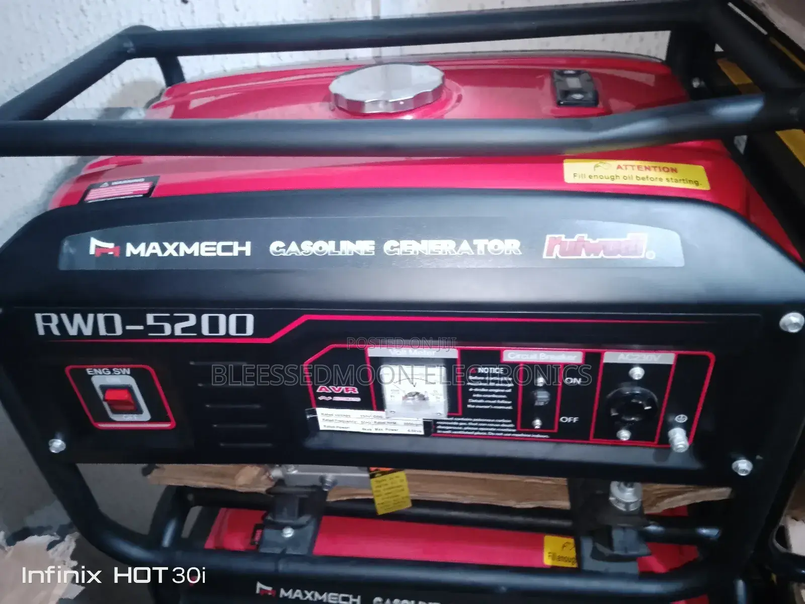 Maxmech Cooper Coil Italian Generator 5kva 3 Years W