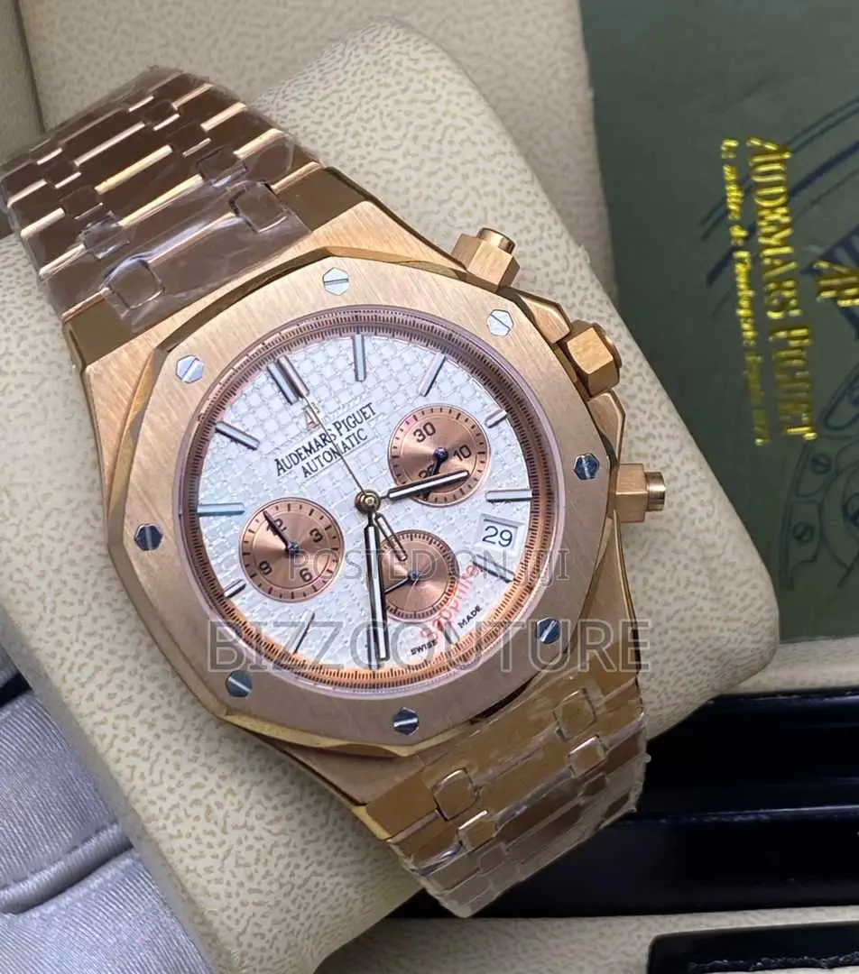 Original AUDEMARS Piquet Chronograph Rose Gold Chain Watch