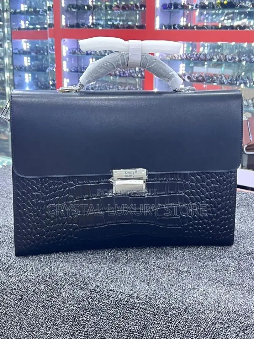 Mont Blanc Original Quality Luxury Leather Laptop Bag