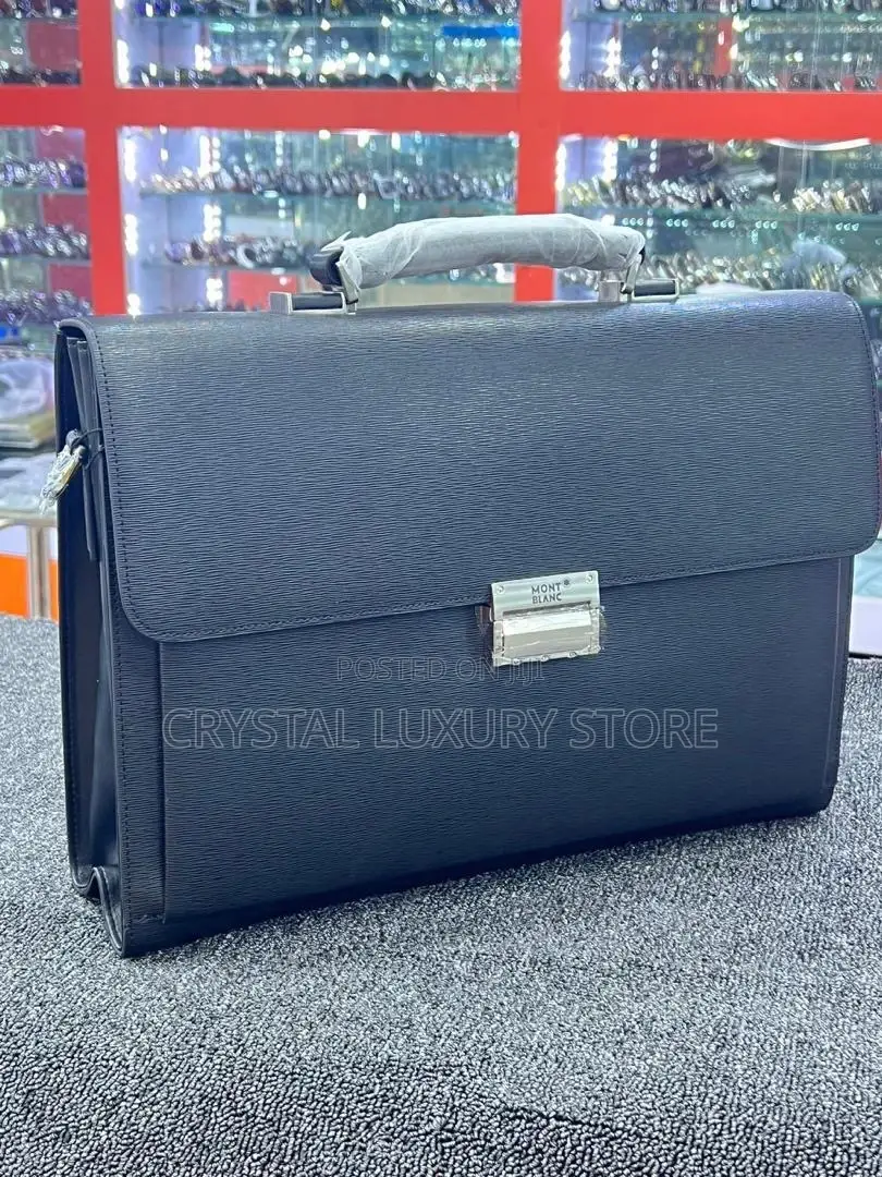 Mont Blanc Original Quality Luxury Leather Laptop Bag