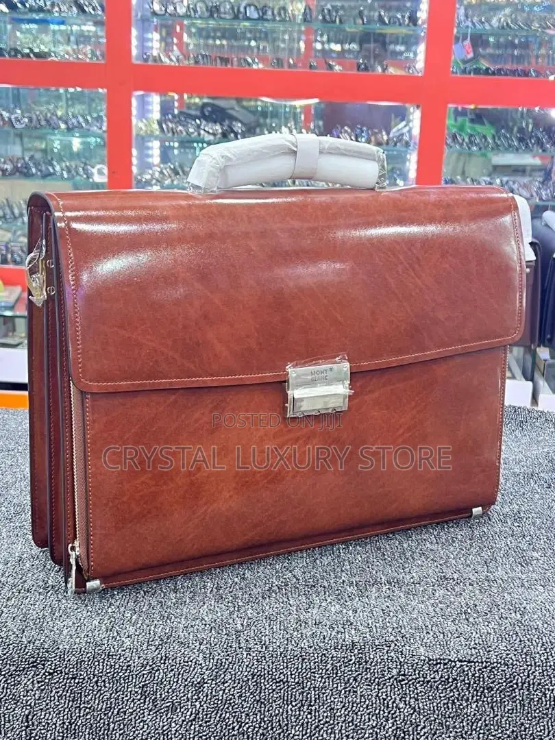 Mont Blanc Original Quality Luxury Leather Laptop Bag