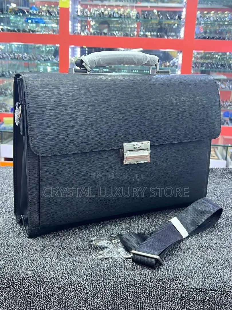 Mont Blanc Original Quality Luxury Leather Laptop Bag