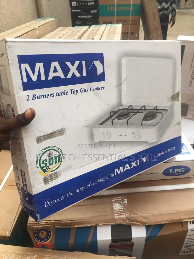 Maxi Table Top Gas Cooker 2 Burner Inox