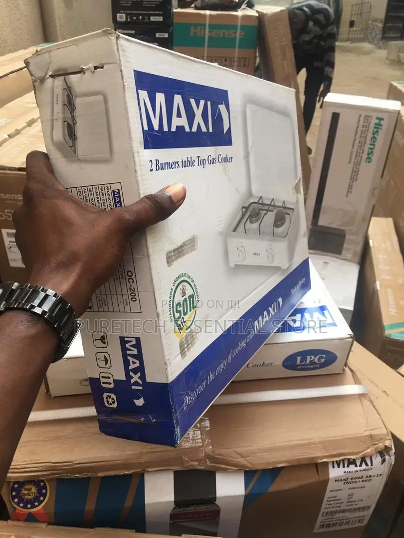 Maxi Table Top Gas Cooker 2 Burner Inox