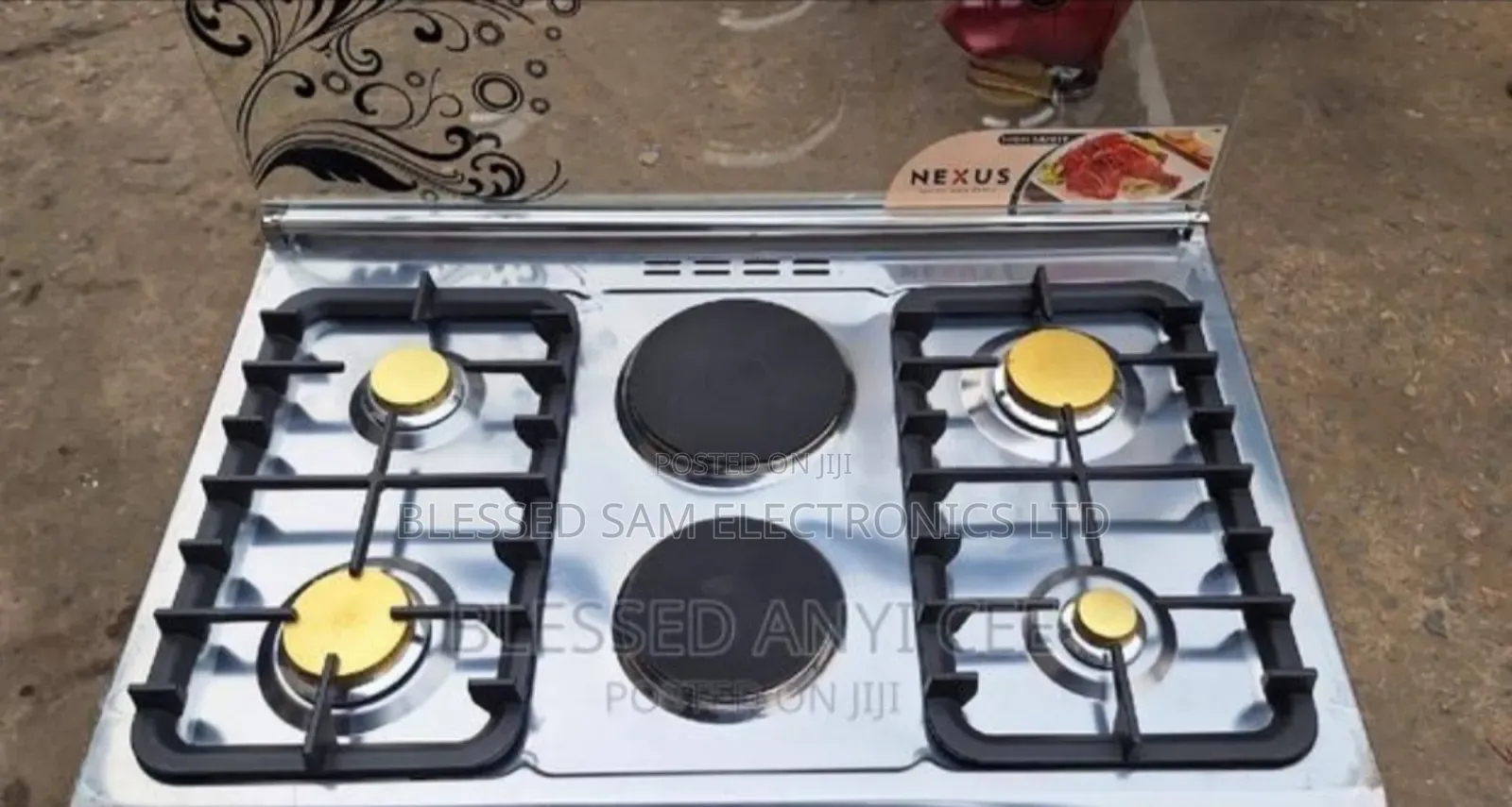 Nexus Industrial Automatic 4 Gas by 2 Cooker With Oven >