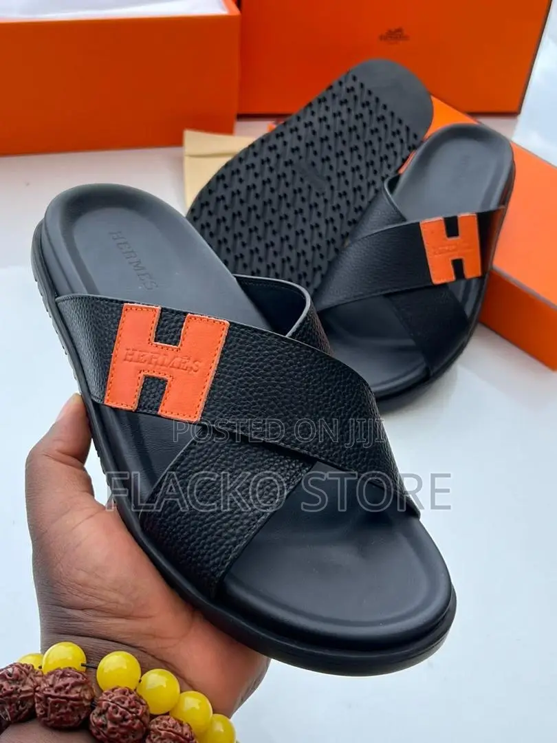 Original Hermes Leather Slippers