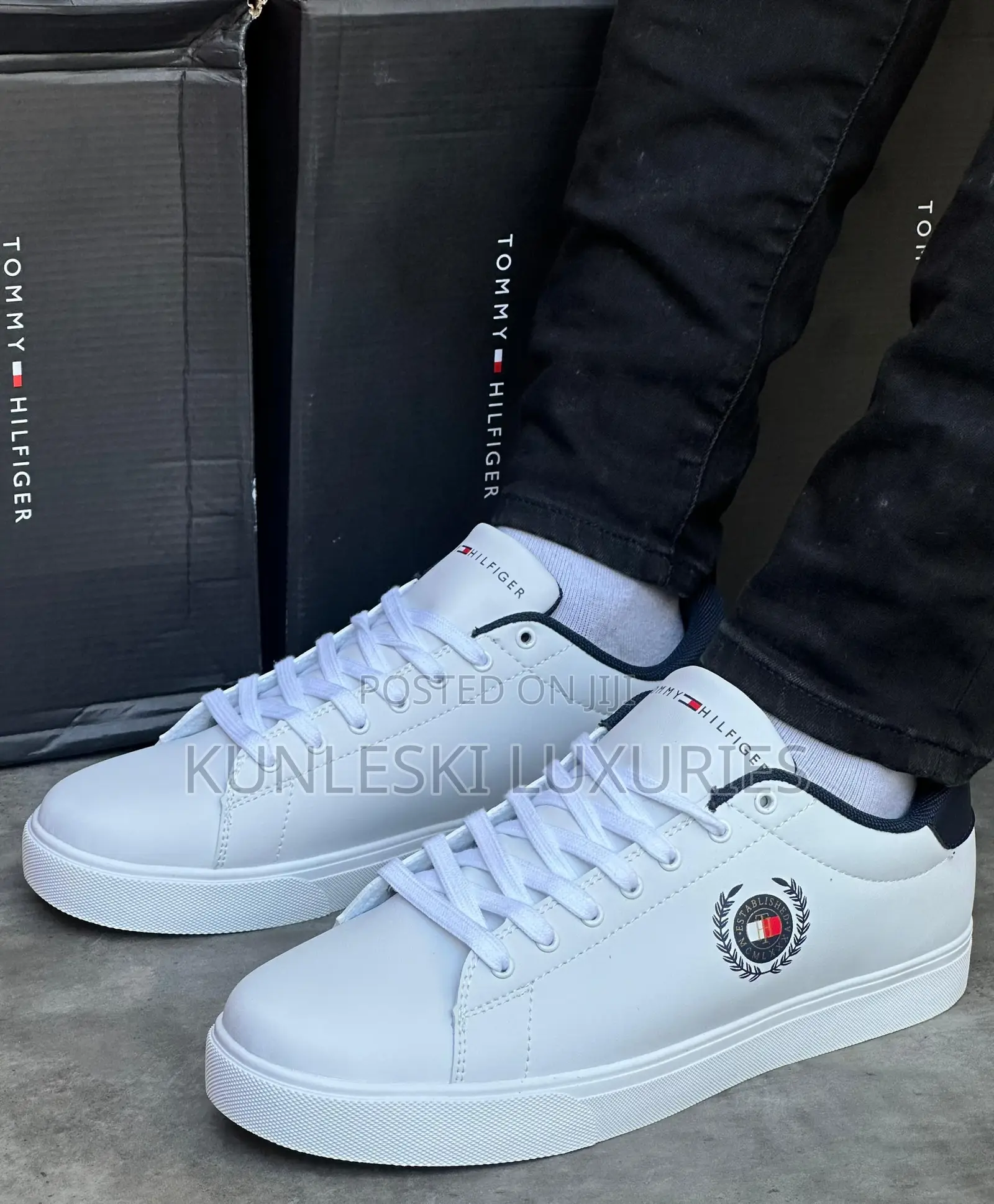 Original Tommy Hilfiger White Leather Sneakers