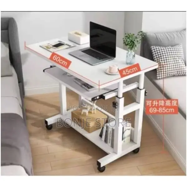 Adjustable Laptop Table With Keyboard Drawer With Wheels