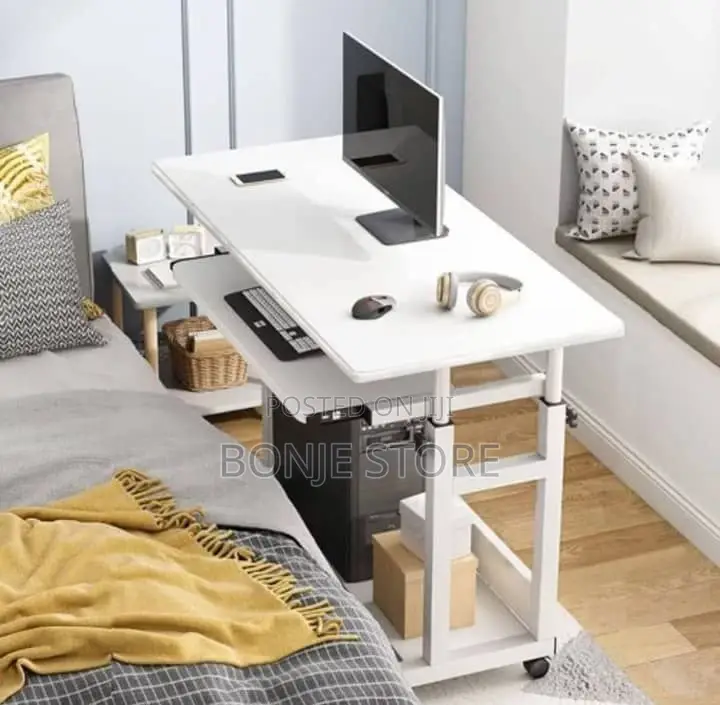 Adjustable Laptop Table With Keyboard Drawer With Wheels