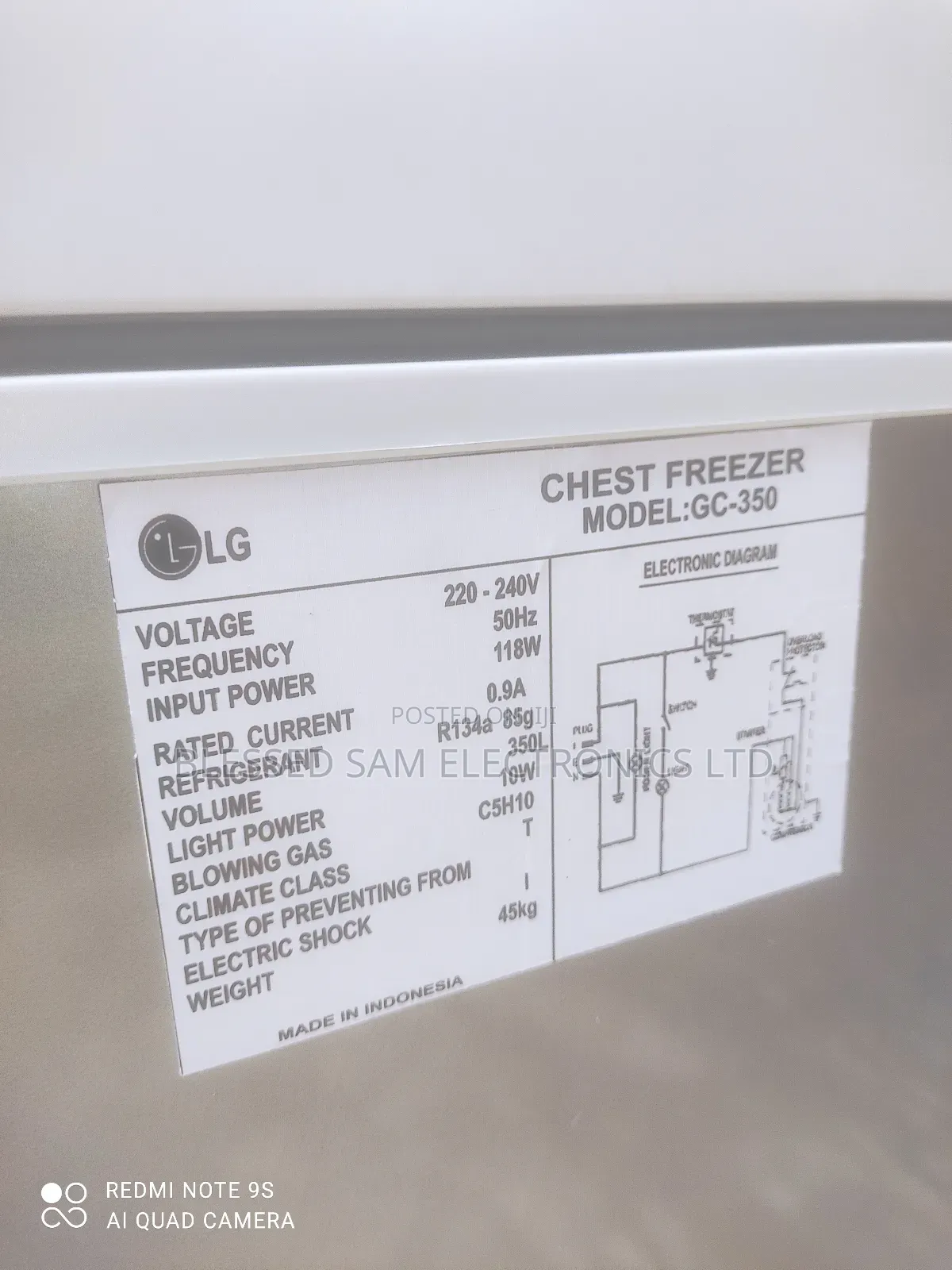 Original >Lg Deep Freezer 350l Inner Glass Door Fast Cooling
