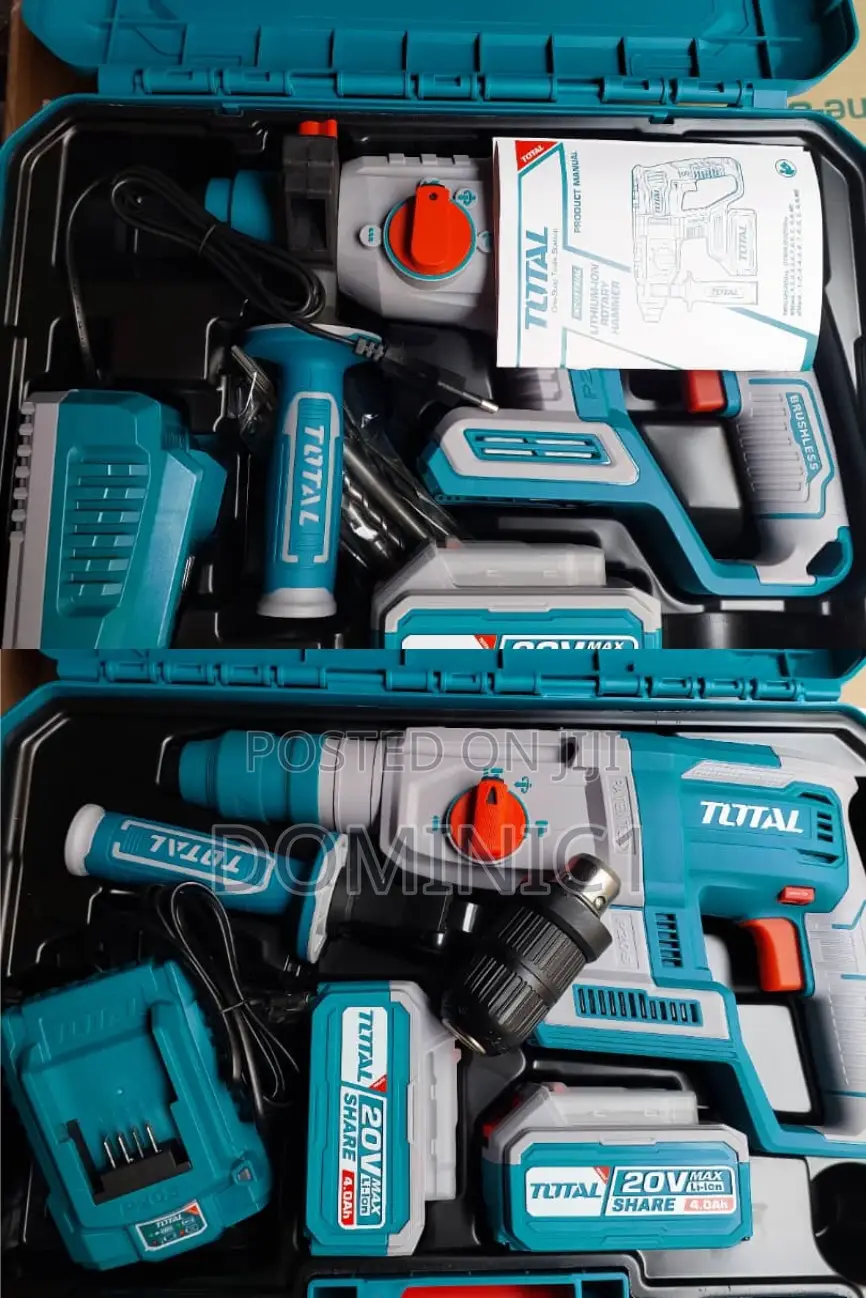 Total 20v Battery Rotary Hammer Machine 4.0ahs