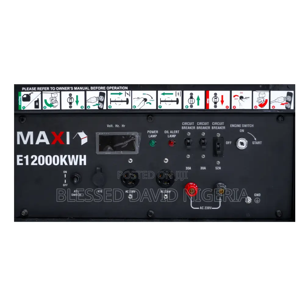 Maxi E12000KWH, 15kva (12kw) Heavy Duty Petrol Generator