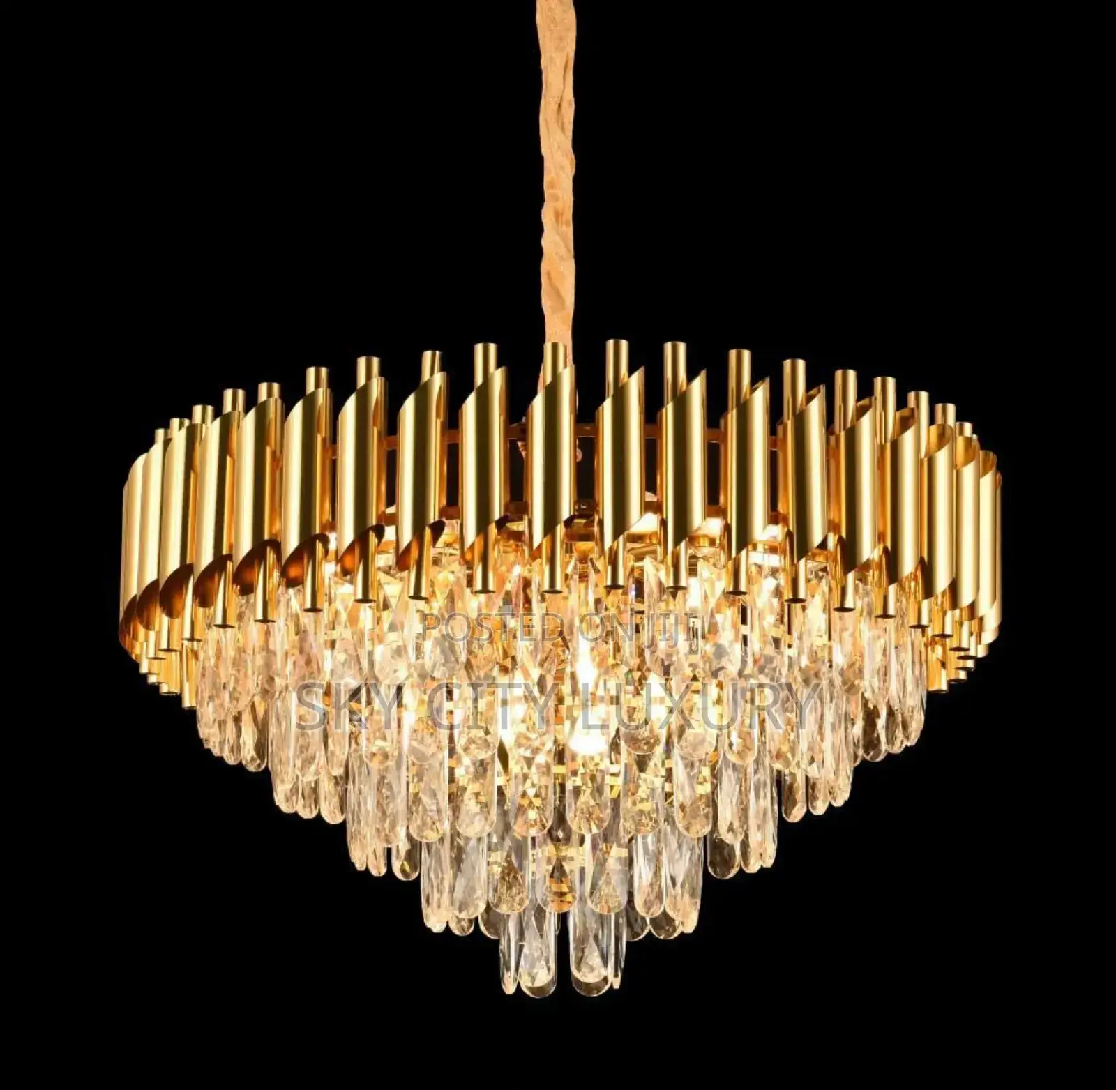 Gold Nonst Crystal Chandelier Light