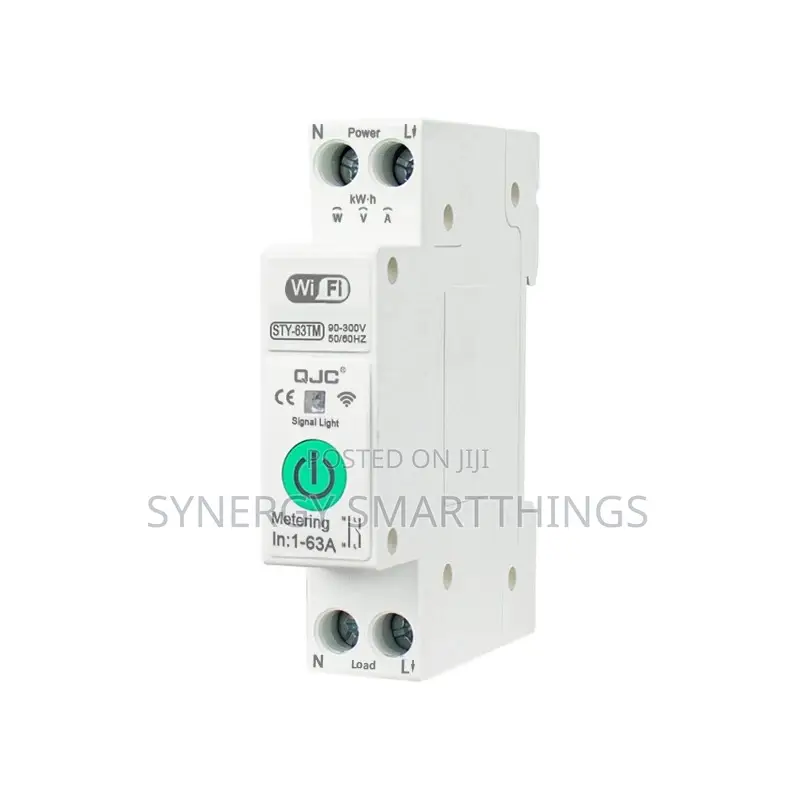 Tuya 63a 1p+N Wifi Smart Circuit Breaker With Metering