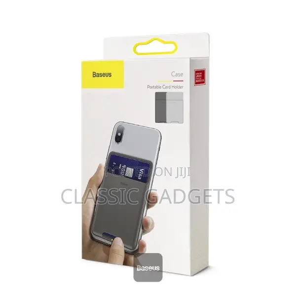 Baseus Back Stick Silicone Card Bag French Grey