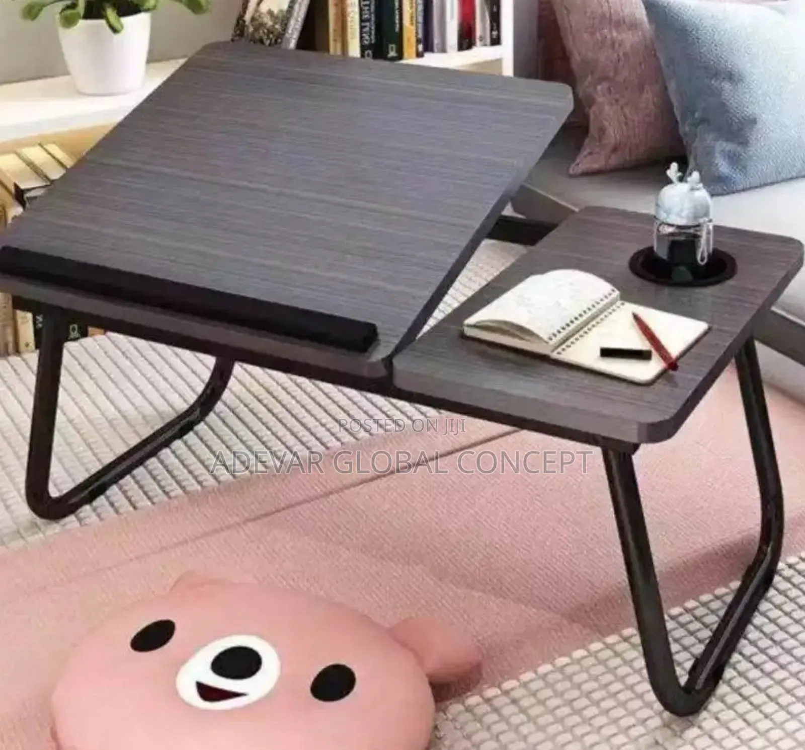 Folding Laptop Desk Adjustable Table With Cup Holder