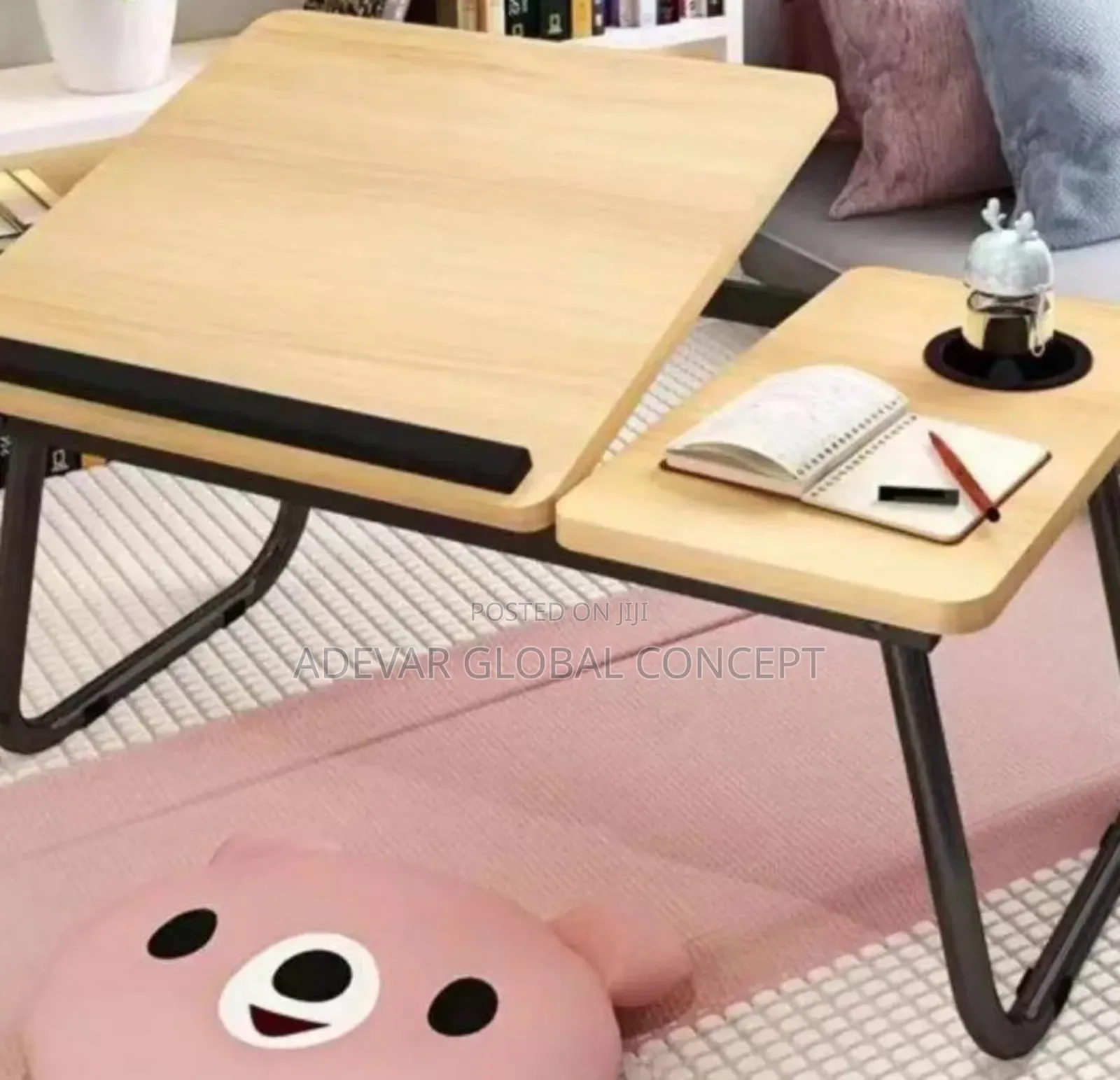 Folding Laptop Desk Adjustable Table With Cup Holder