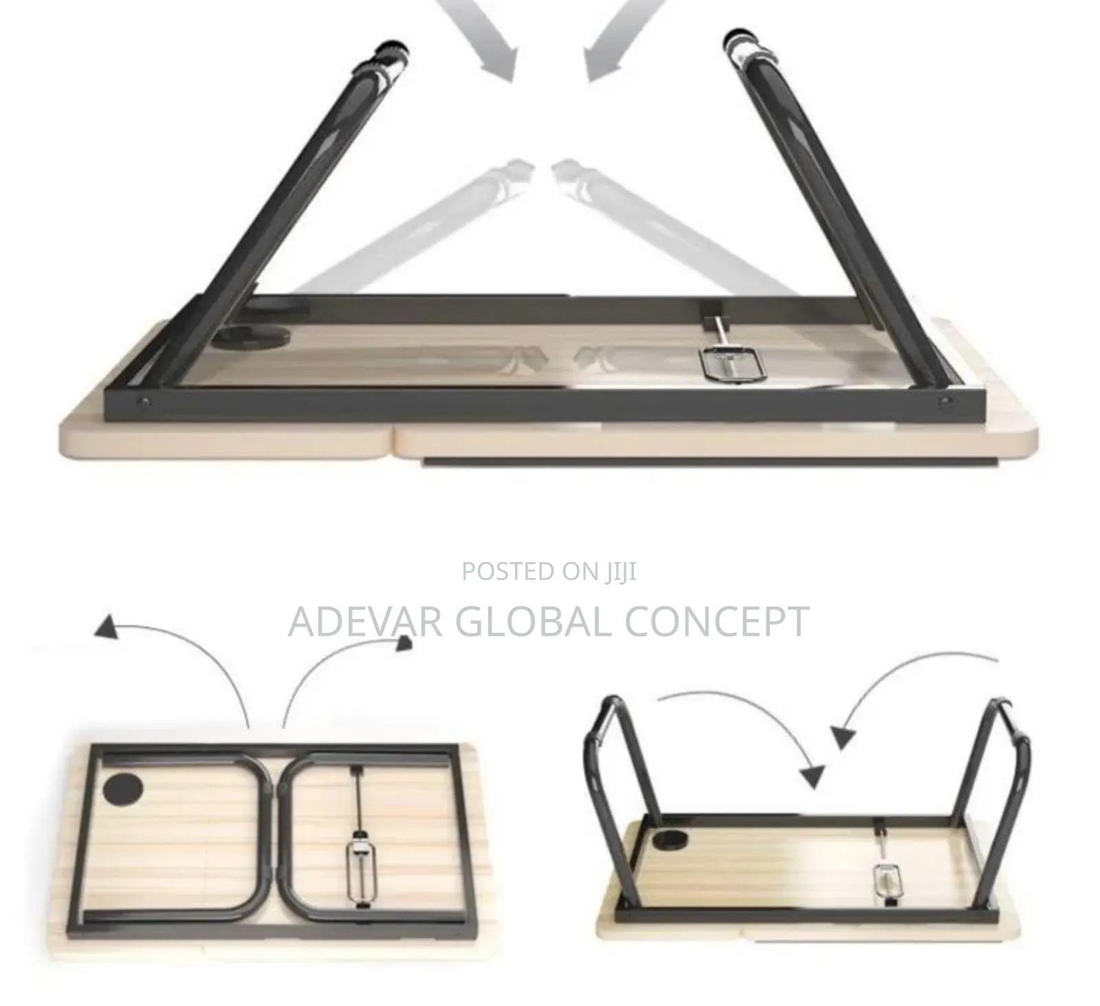 Folding Laptop Desk Adjustable Table With Cup Holder