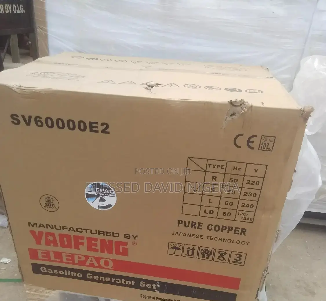 Elepaq Yaofeng SV60000E2, 15kva (12kw) Heavy Duty Generator