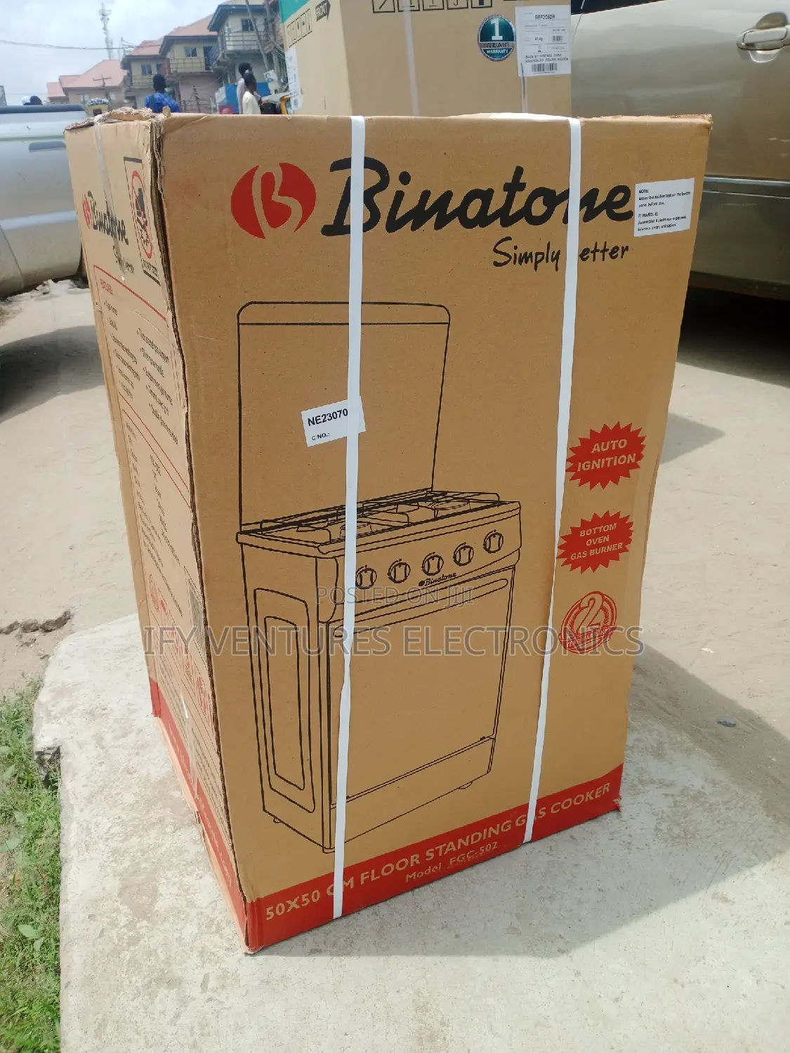 50*50cm Binatone 4 Burner Gas Cooker.