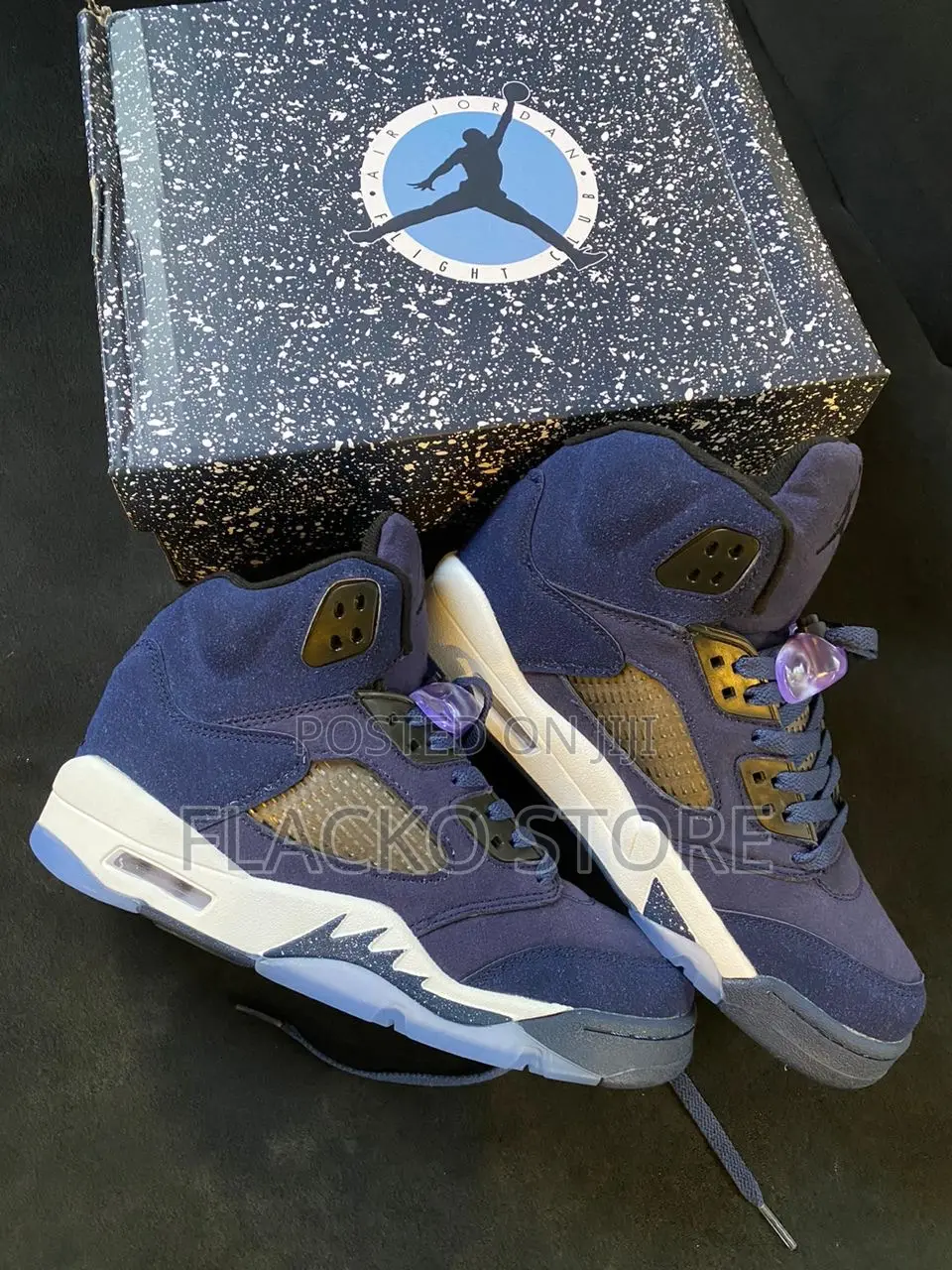 Original Air Jordan 5 Retro Midnight Navy Sneakers