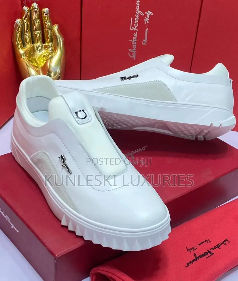 Original Salvatore Ferragamo Men Leather Sneaker Collections