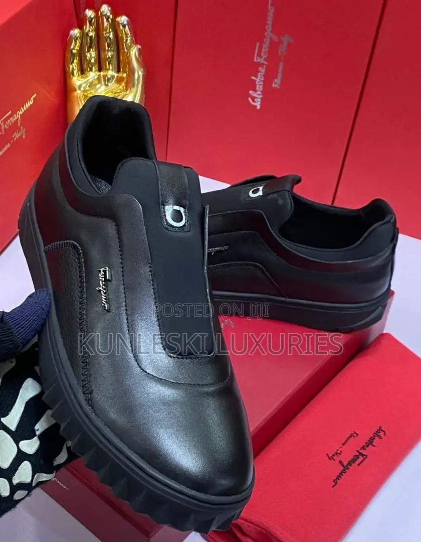 Original Salvatore Ferragamo Men Leather Sneaker Collections