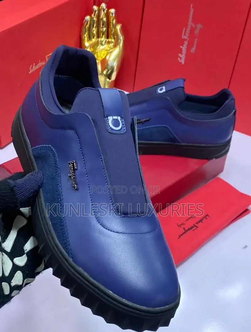 Original Salvatore Ferragamo Men Leather Sneaker Collections