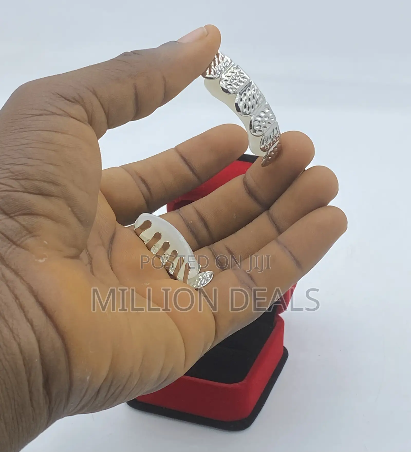 Pattern Stylish Silver Unique Teeth Grillz